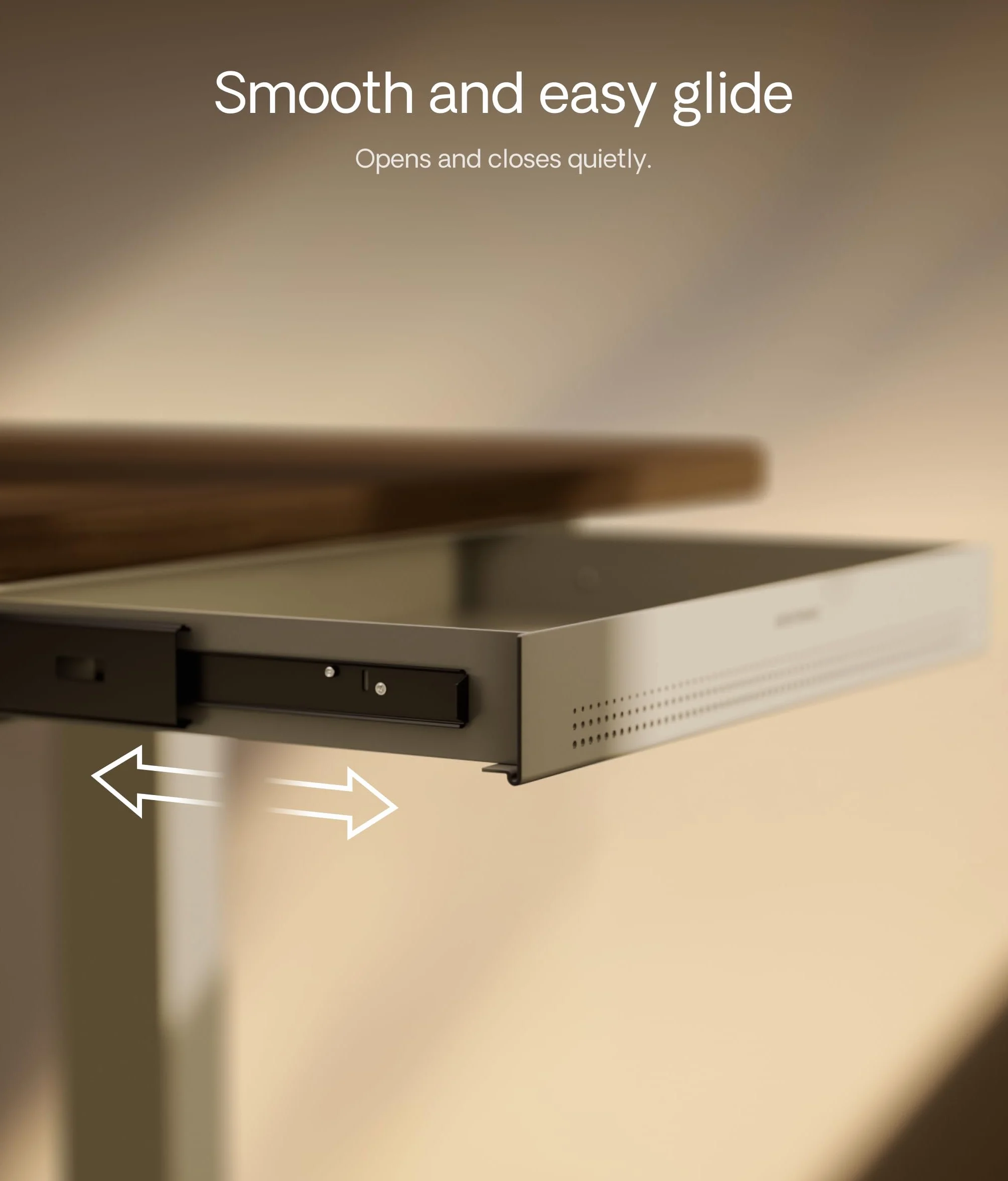 Desktronic Cajón de Escritorio – Organizador oculto bajo escritorio, cajón de almacenamiento, fácil instalación, ahorra espacio, gran capacidad, metal, para oficina y tocador, estructura resistente