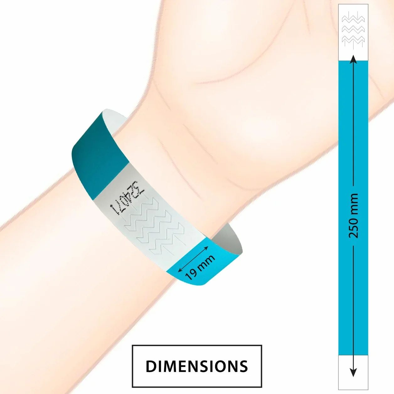 Pulseras de papel fluorescentes neon para eventos fiesta discoteca - Pulsera identificativa festival wristband Aqua