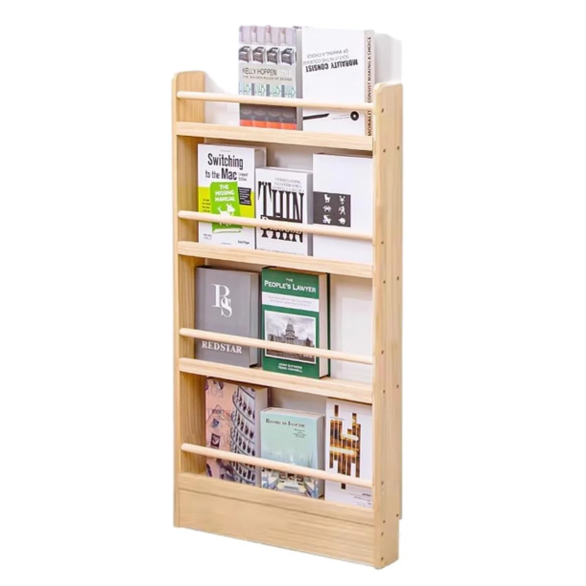 Expositor Revistas Titular de Archivos de la Revista de Madera, Organizador de Estanterías para El Piso para Un Espacio Estrecho, Estante de Pantalla de Folletos, Soporte de Revistas de Lectura ( Size