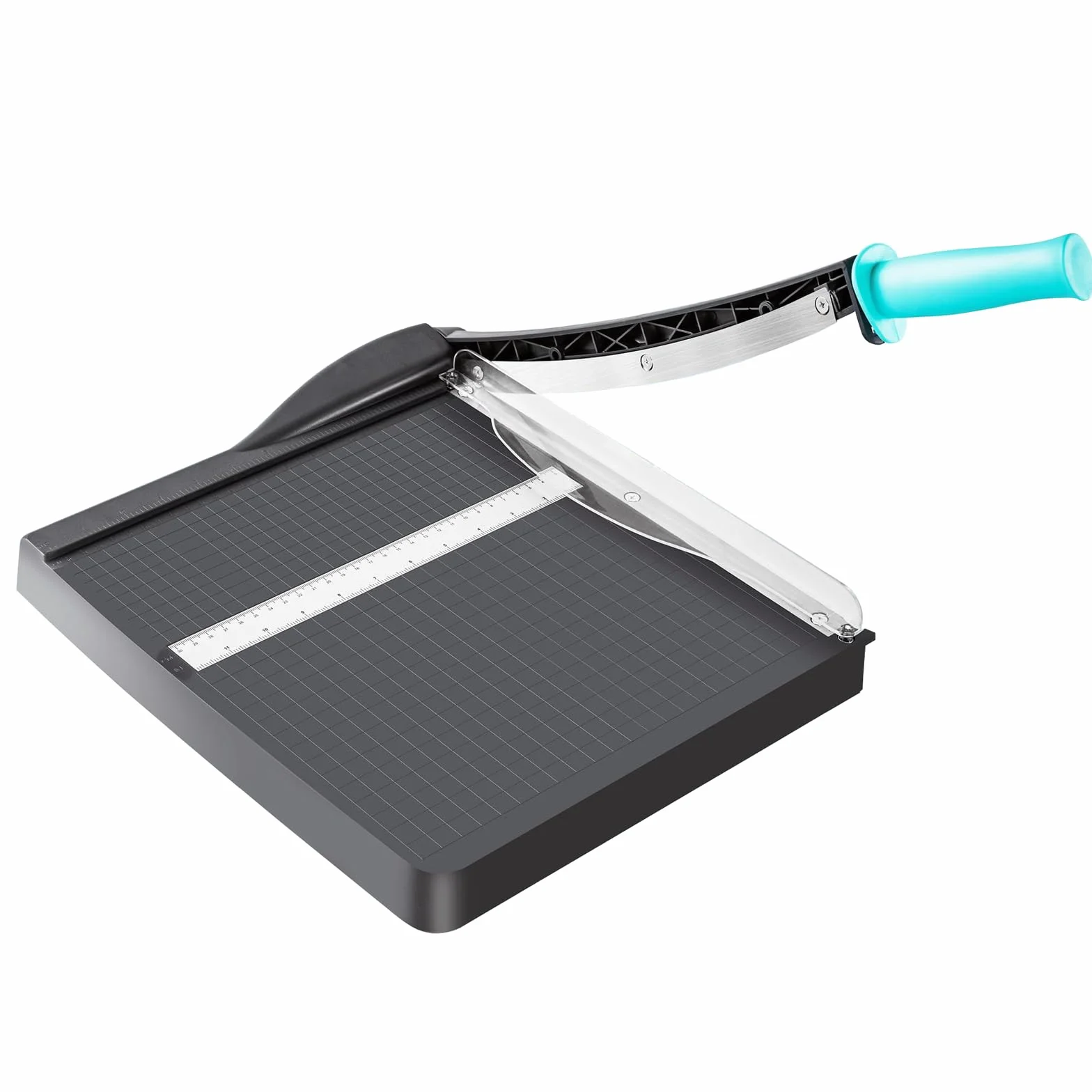 Guillotina de Papel Manual con Protección de Seguridad y Bloqueo de Cuchilla, Cizalla Papel A4 B5 A5 B6 B7, Cortador de Papel Profesional Capacidad 16 Hojas, Perfecto para Fotos, Papel, Tarjeta, Gris