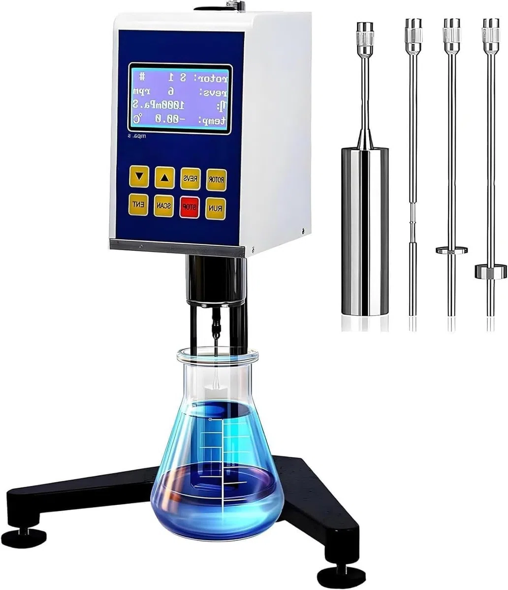 Viscosímetro Rotativo Digital NDJ-5S - Medidor de Viscosidad Laboratorio con Pantalla LCD y Múltiples Rotores