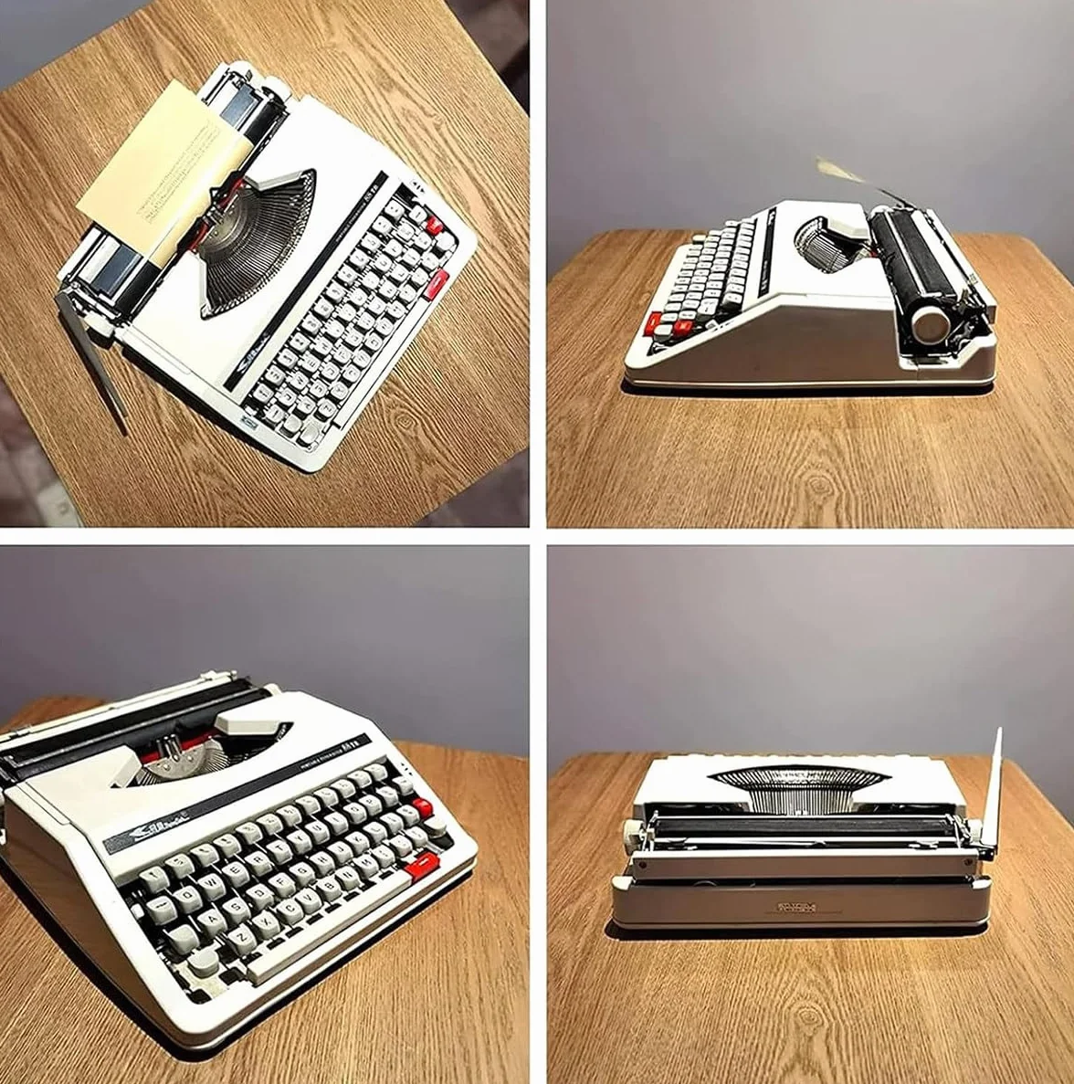 Máquina de Escribir Manual portátil, máquina de Escribir Vintage de Uso Normal, máquina de Escribir mecánica Inglesa, para Ocasiones Especiales en la Oficina en casa Beige