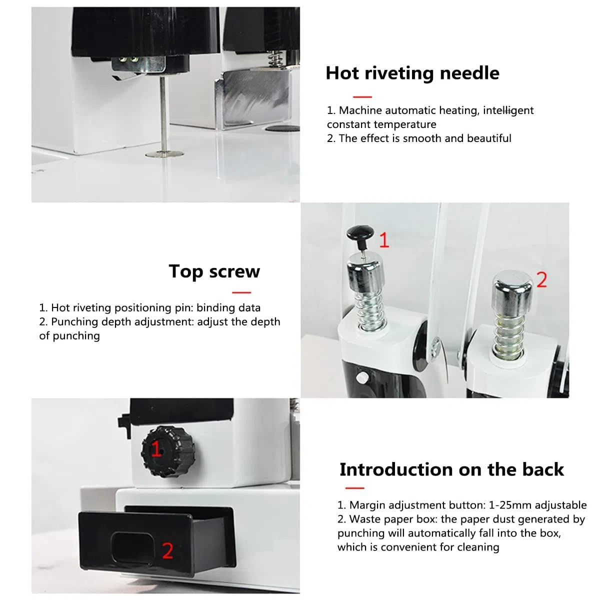 Suministros de Oficina, máquina automática de Encuadernado y Perforado con Fundido en Caliente, máquina de Encuadernado eléctrica para comprobantes Contables manuales