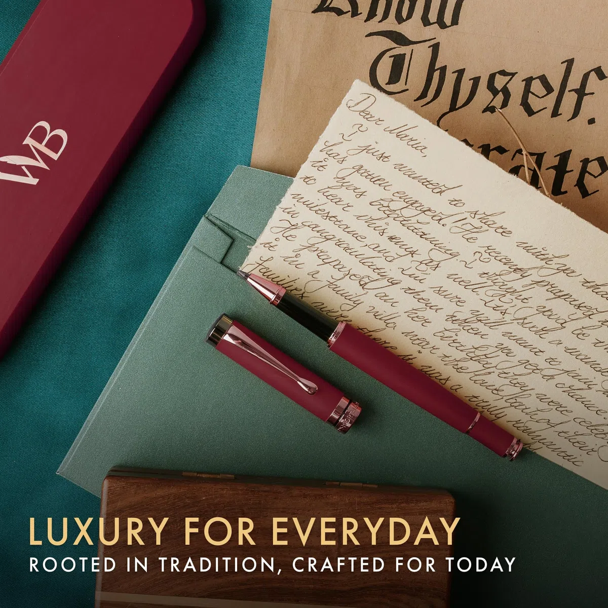 Wordsworth and Black Rollerball Pen - Bolígrafo de lujo impresionante en bambú madera violeta, acabado en oro, recargable, mejor regalo para hombres y mujeres, recarga de tinta