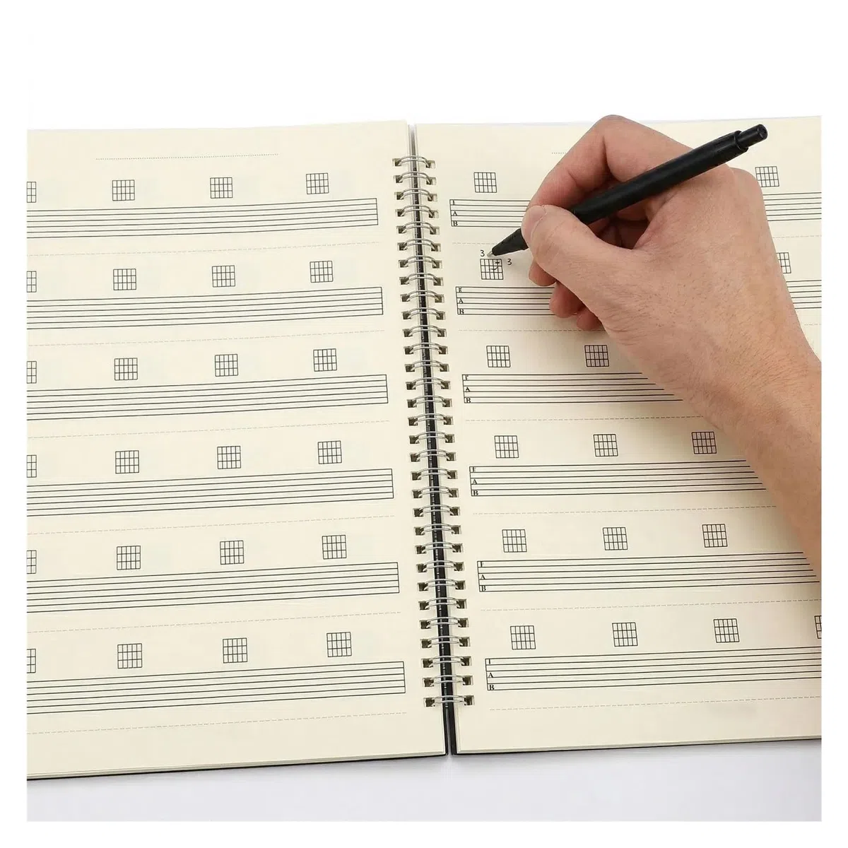 Diario De Escritura Canciones Guitarra, Libro Tablatura En Blanco, Diagramas Digitación Acordes, Papel Manuscrito Música for Banda Composición, 2 Uds