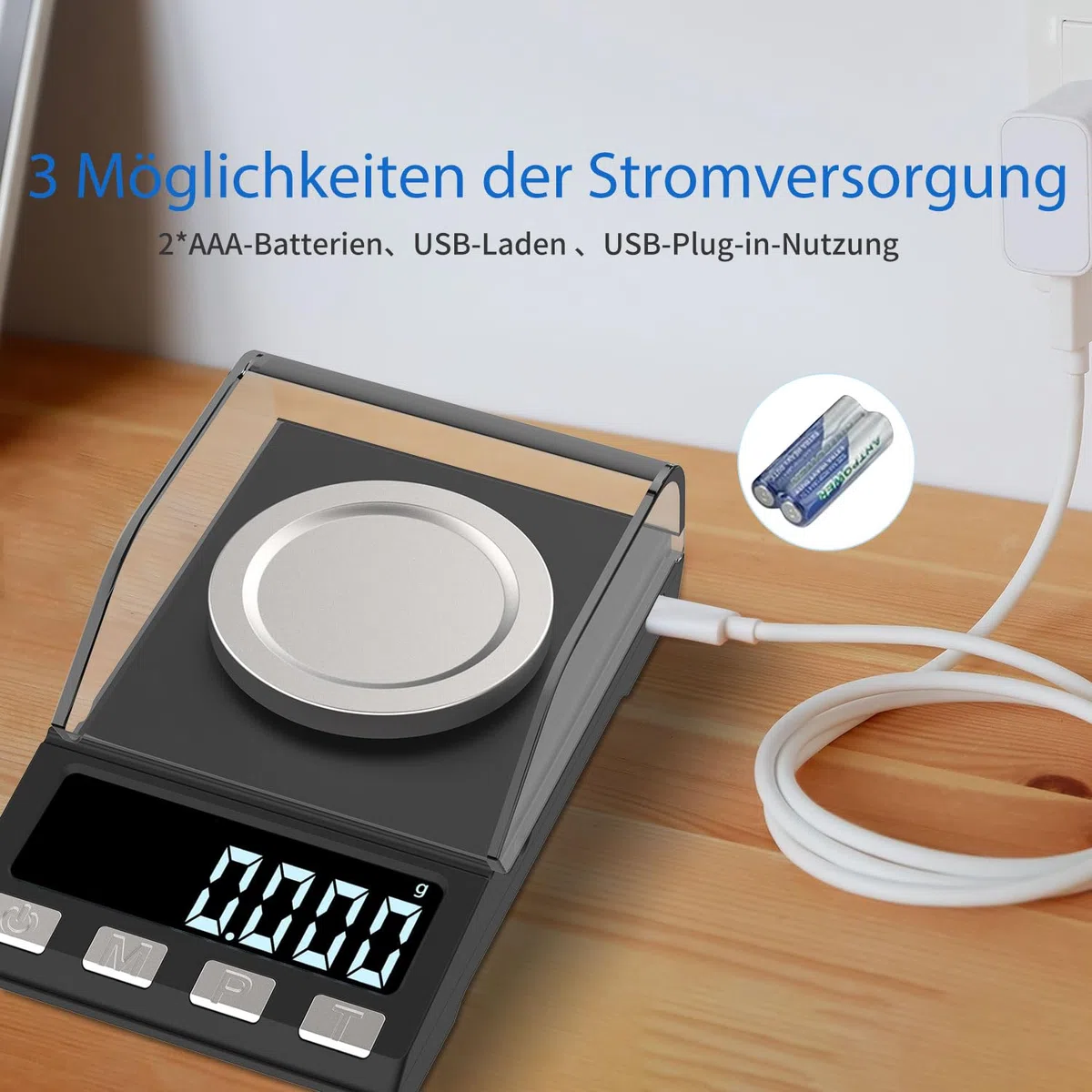 Báscula digital de 100 g/0.001 g, carga USB, báscula de miligramos, báscula de precisión de gramo, báscula de oro, báscula fina para joyas con pesos de calibración, pinzas