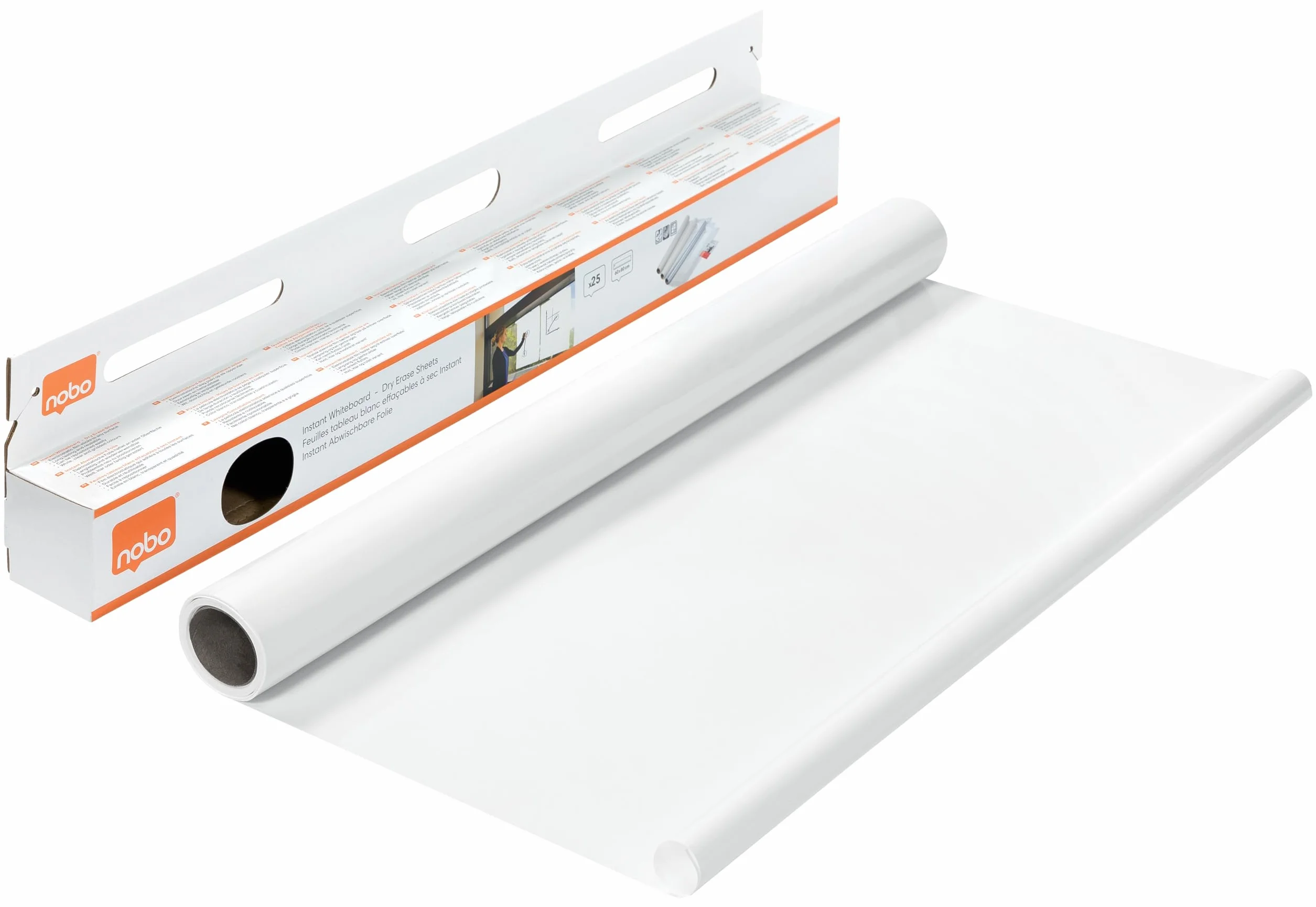 Nobo Láminas de borrado en seco, 800x600m, Pack 25, Blanco, 1905156