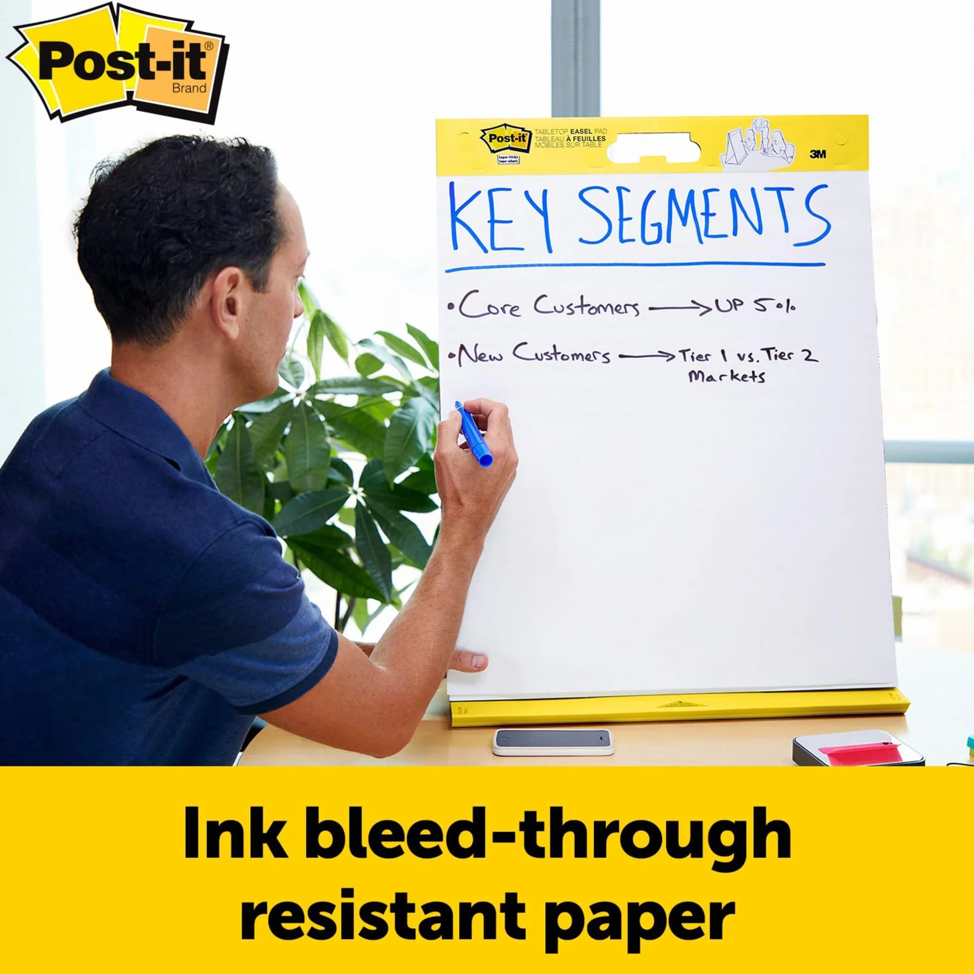 Post-It Notas para Reuniones Super Sticky, Bloc de Notas 584x508 mm, Blanco, 20 Hojas