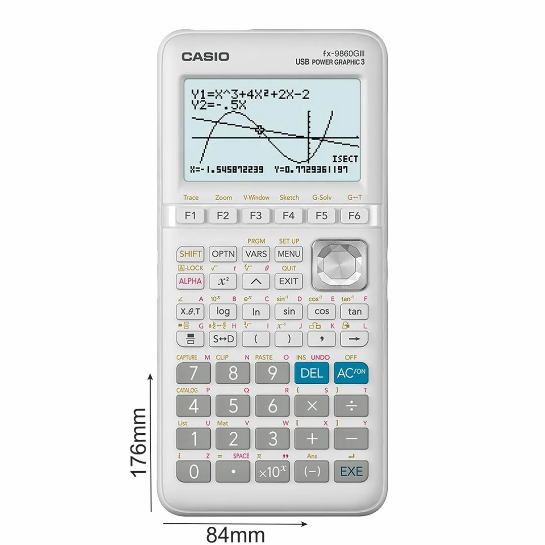 Casio FX-9860GIII - Calculadora gráfica, 21.2 x 91.5 x 184 mm, color plateado