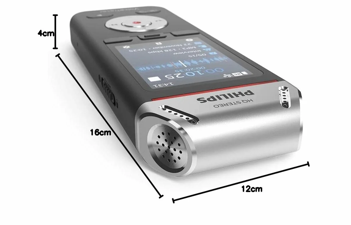 Philips DVT2110 8GB Grabadora de Voz Digital Profesional, Grabador de Audio Portátil Estéreo