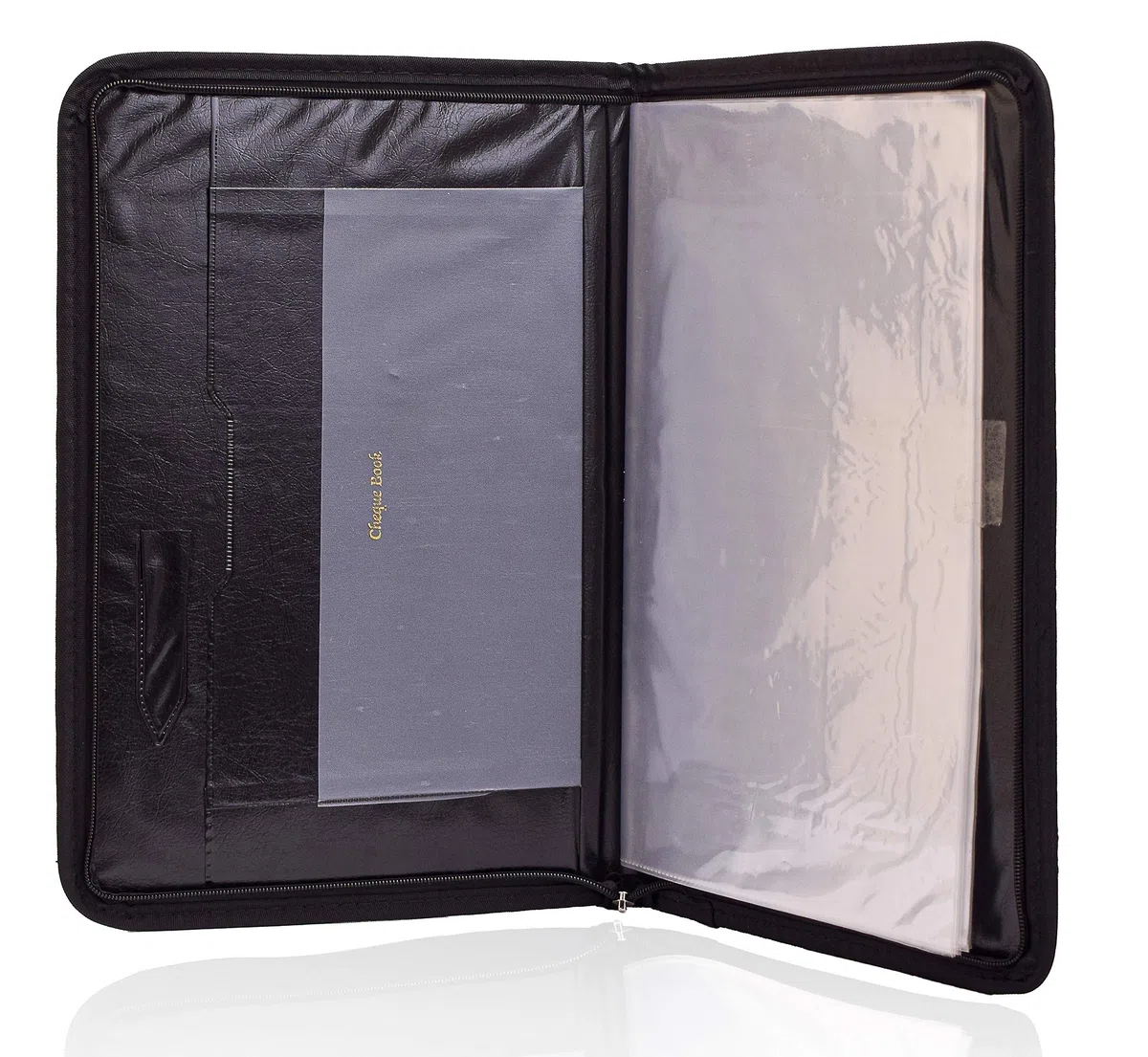 Zeeke OFIXO - Carpeta de archivos de cuero sintético profesional para certificados, soporte para documentos, tarjetero, soporte para cheques con 20 hojas (tamaño B4, carpeta de archivos (línea