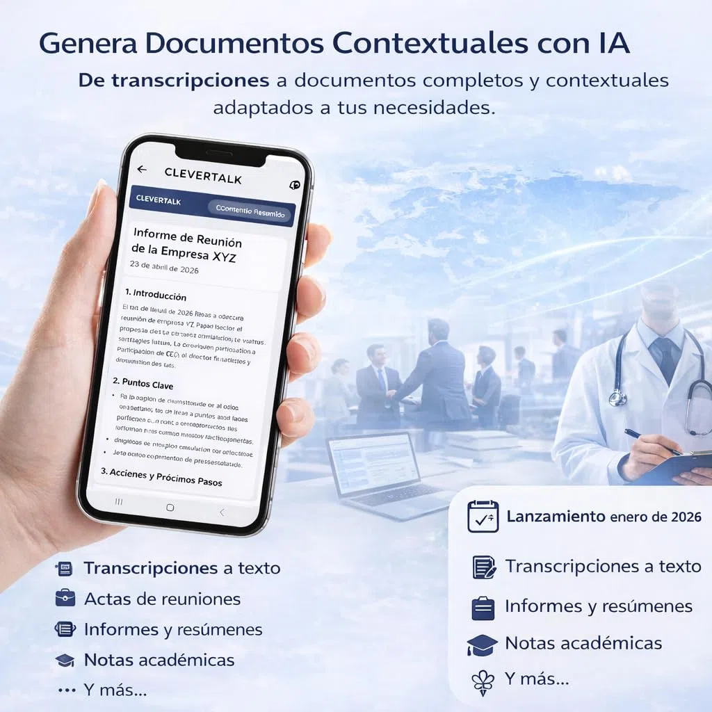 CleverTalk Q37 Grabadora de Voz con IA | Activada por Voz | App Móvil, Mac, Windows y Web | Cloud Europea GDPR | 64GB | Audio HD 1536kbps | USB-C