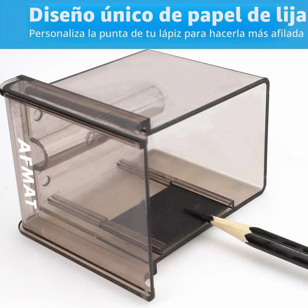 AFMAT, Sacapuntas de punta larga, puntas largas 8-20 mm, afilado ajustable y autorroscante, sacapuntas para artistas, manual, para carbón, arte, dibujo, bocetos, lápices de colores