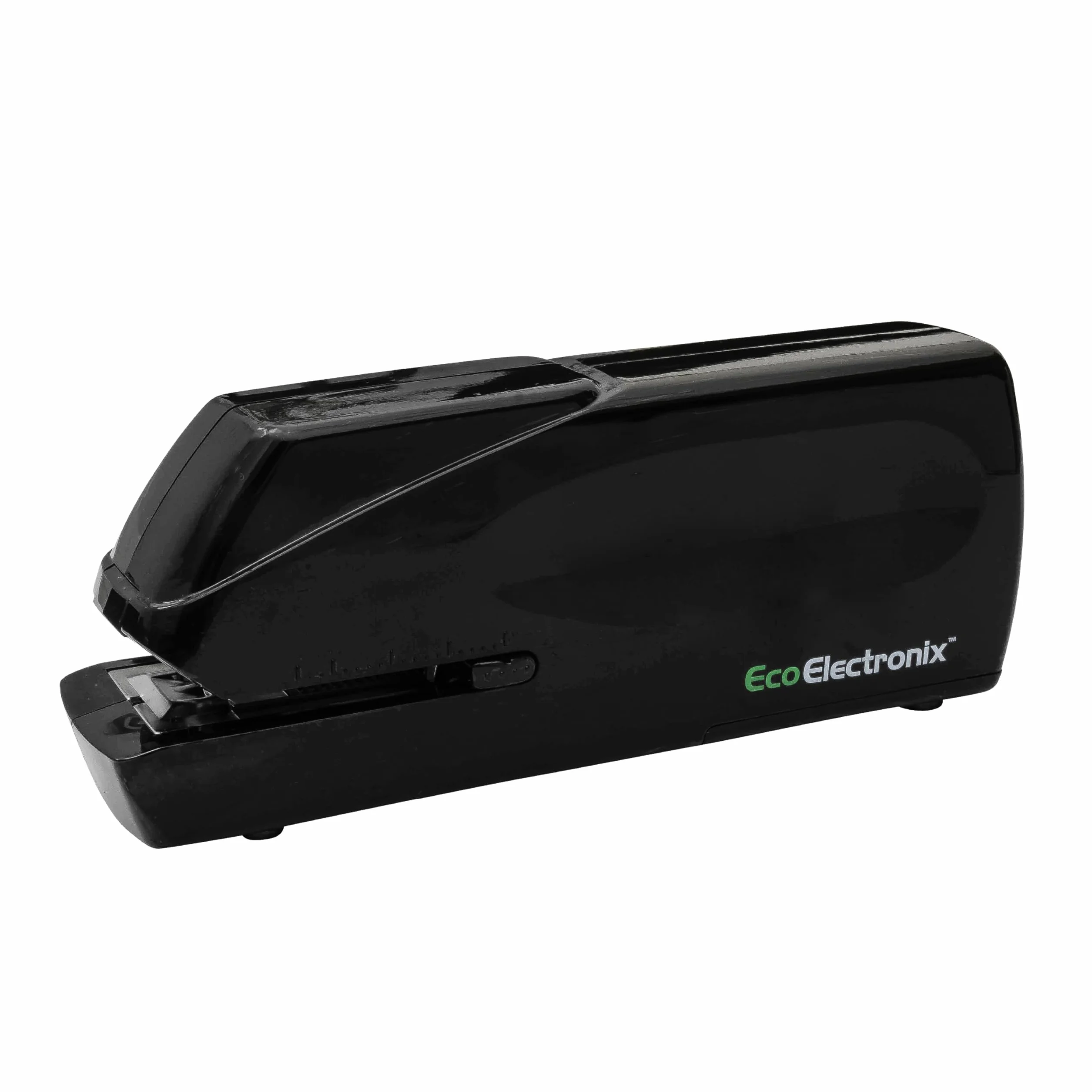 EcoElectronix Grapadora eléctrica automática portátil, capacidad de 30 hojas, funcionamiento silencioso, sin atascos y fácil de recargar - Adaptador de CA/funciona con pilas, (negro)
