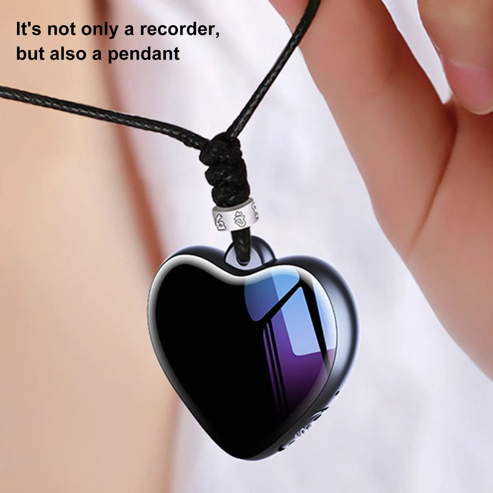 Grabadora Colgante en Forma de Corazón de 4 GB con Reducción de Ruido HD, Mini Grabadora de Sonido Activada por Voz Mini Grabadora de Voz Mp3 para Conferencias, Reuniones,