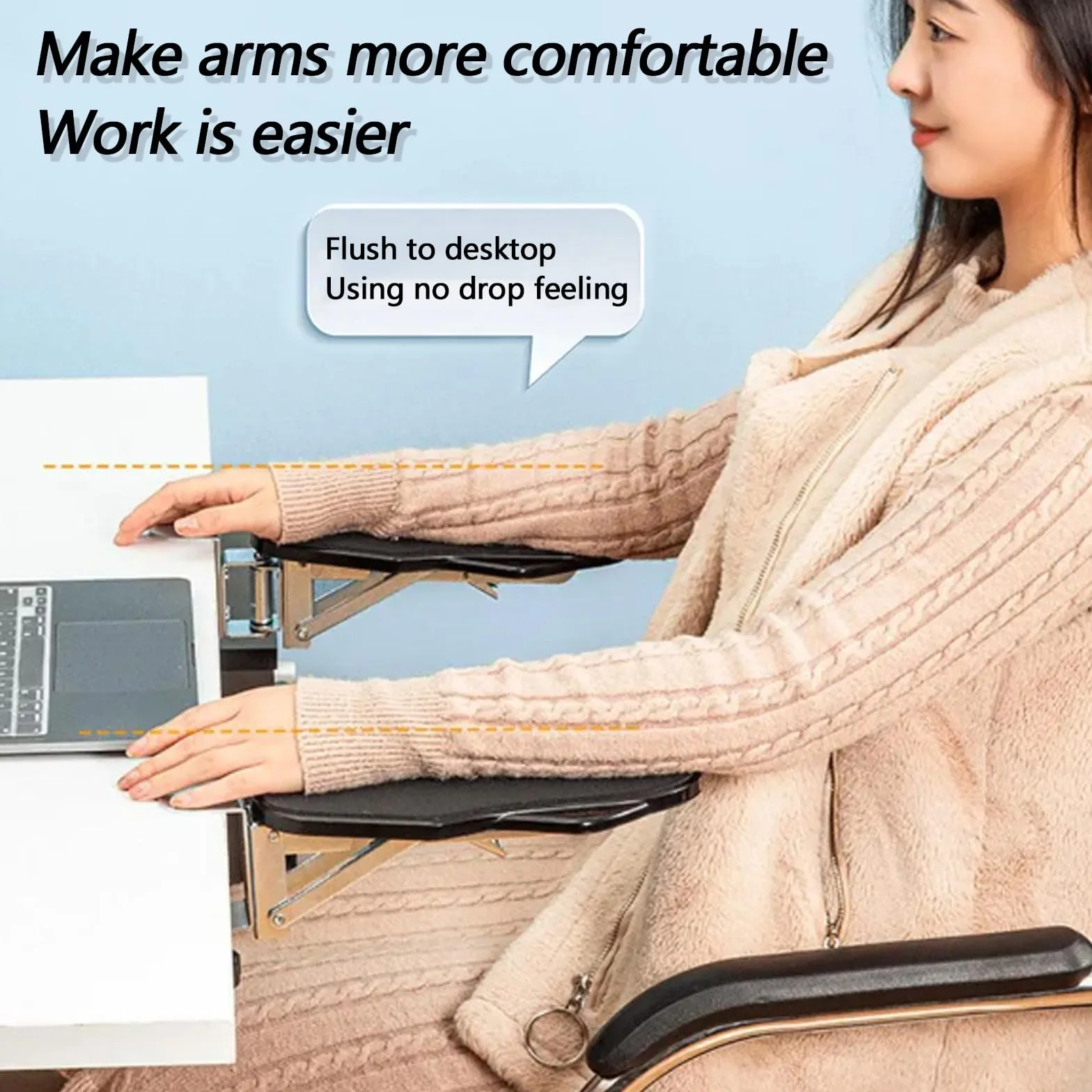 2 Unidades ExtensióN De Escritorio ErgonóMica, Reposabrazos De Escritorio ReposamuñEcas Plegable Reposabrazos Para Codo SujecióN Sin Perforaciones Estante Reposabrazos Para Codo De Computadora
