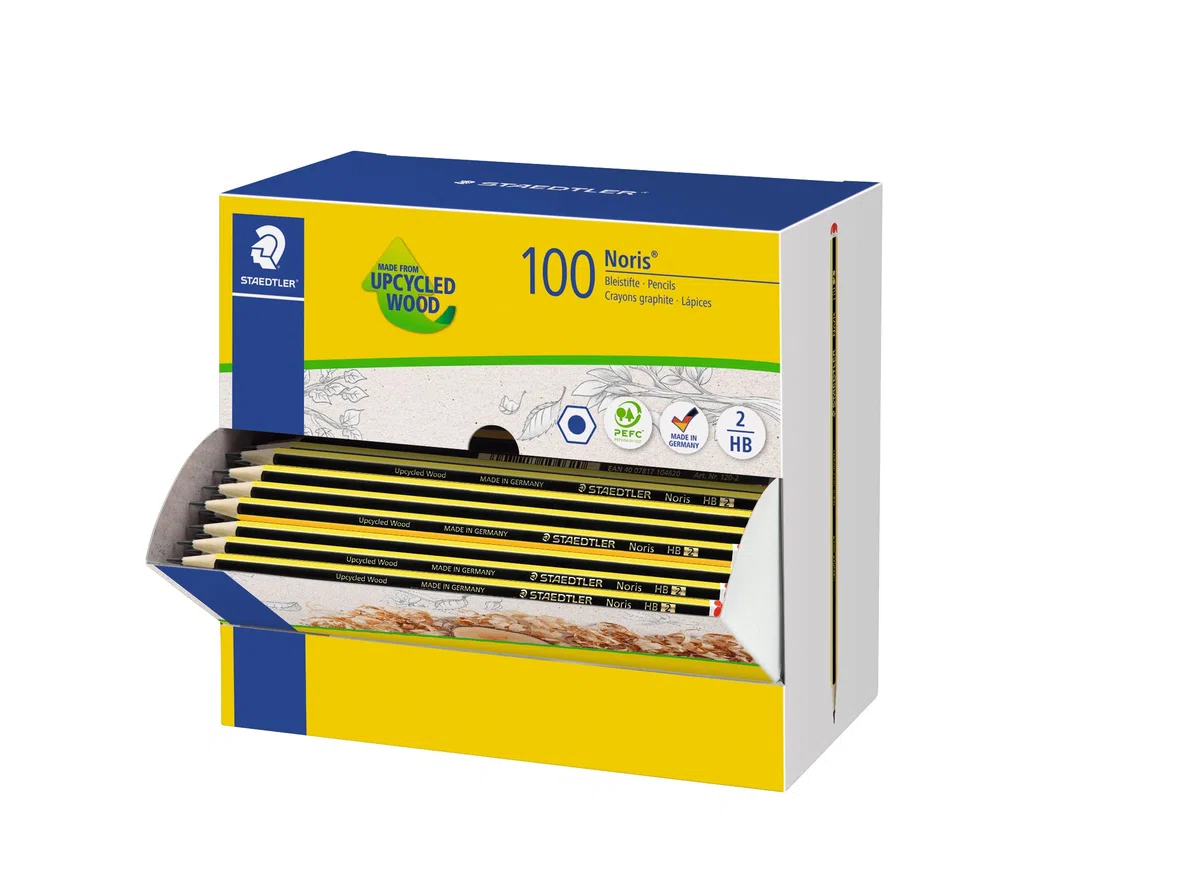 STAEDTLER 120HBCA1 PST - Caja expositora con 100 lápices Noris de graduación HB, Negro