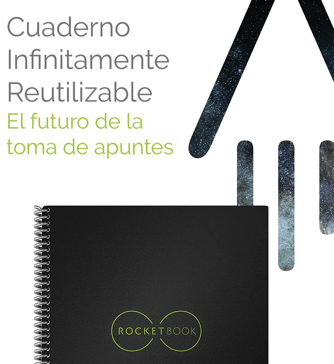 Rocketbook Lined Cuaderno Inteligente - Reutilizable Digital Libreta A5, Bloc De Notas De Hojas Rayadas Planificador Semanal, Gadgets Tecnologicos Frixion Pilot Borrable y Paño de Microfibra Incluido