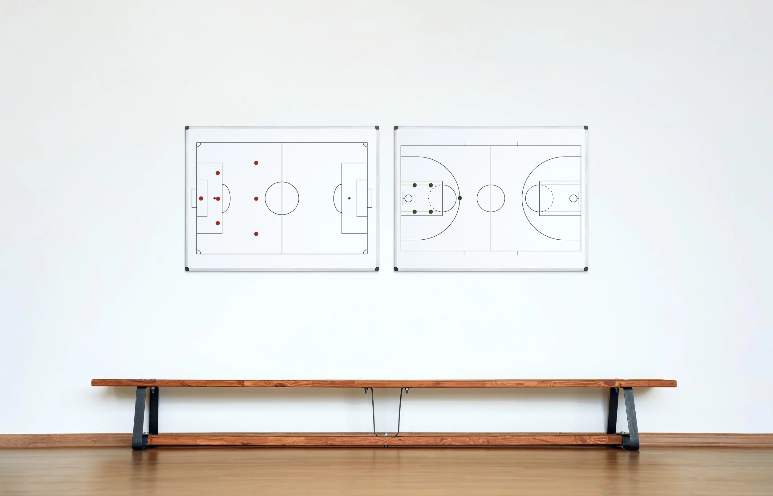 Bi-Office Maya Pizarra magnética de fútbol impresa - 600x900mm - Superficie de acero lacado con marco de aluminio