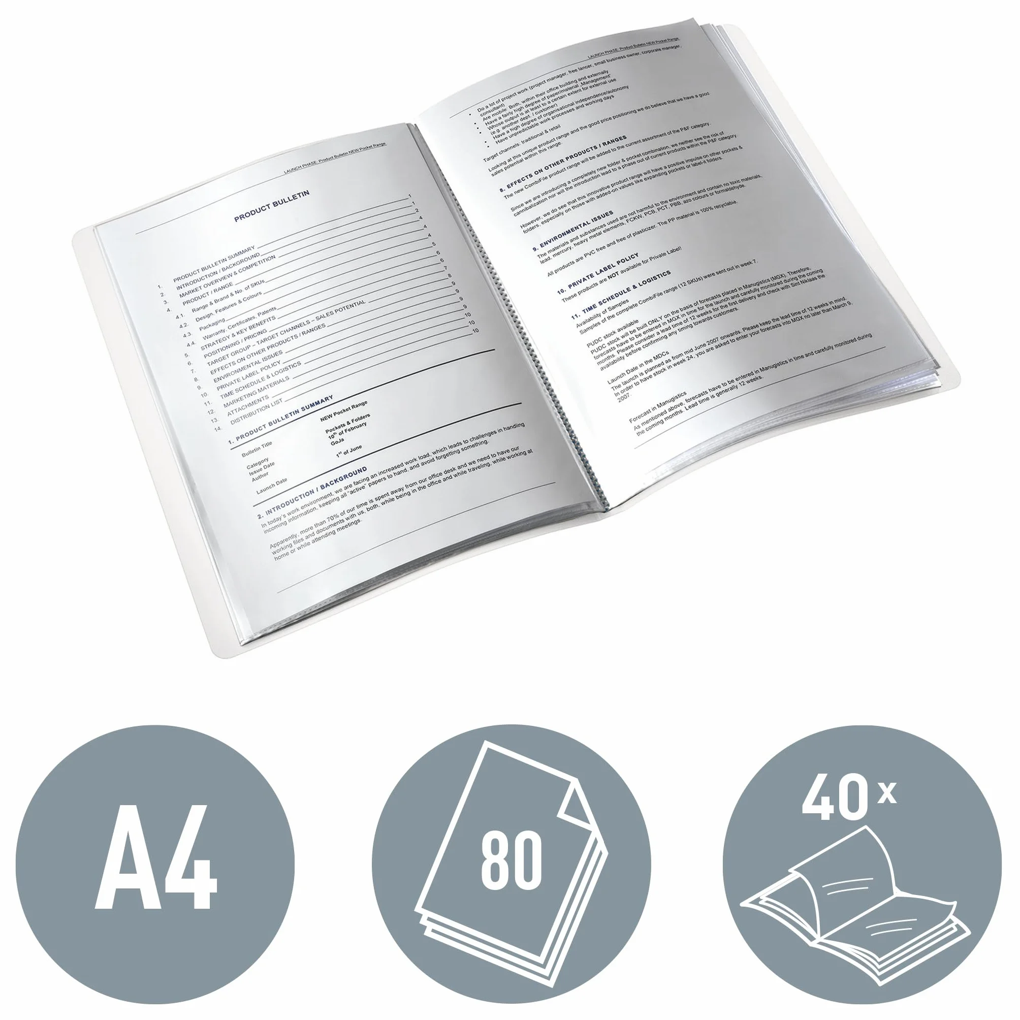 Leitz WOW 46320054 WOW - Carpeta con 40 fundas transparentes para 80 hojas, formato A4, 10 unidades, color verde