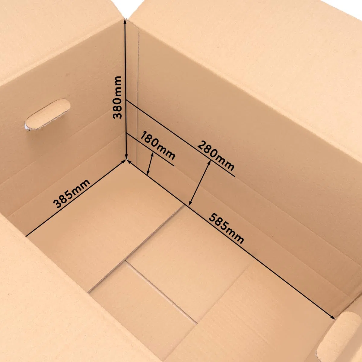 verpacking Caja de cartón plegable con orificios para agarrar, 600 x 400 x 400 mm, 2 ondulaciones, eje BC KK 107G (dimensiones interiores 585 x 385 x 380 mm), 10 unidades