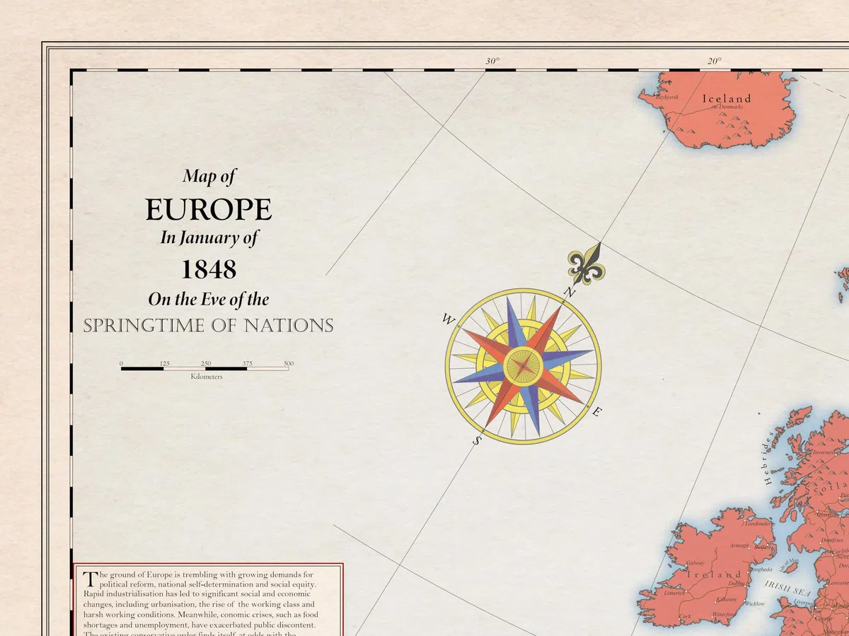 Europa 1848, Mapa Histórico (100x70cm)