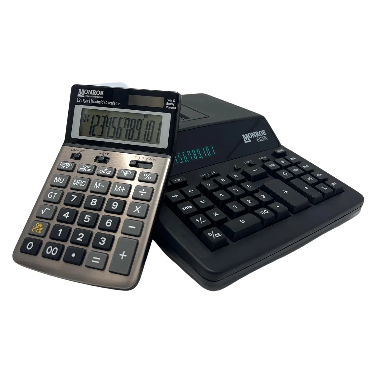 Nuevos sistemas de Monroe para negocios 6120 X impresión de 12 dígitos calculadora de pantalla/Medium-Duty con opcional suministros y espuma cuña de elevación