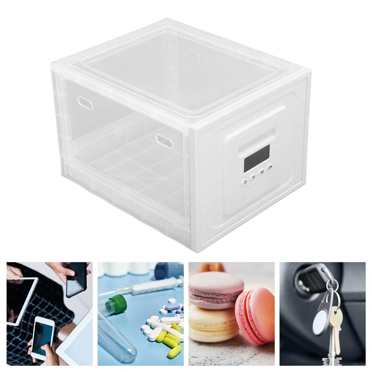 Caja de Bloqueo de Combinación Digital con Autodisciplina, Caja de Bloqueo de Tiempo de Comida, Ranura de Carga para Alimentos Frescos, Uso Versátil para Casilleros Escolares,