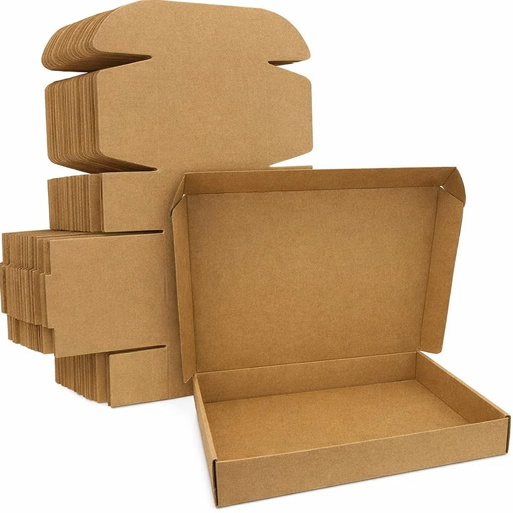 Cajas de cartón troqueladas planas Habana de 65 x 45 x 5 cm para embalaje, envíos, cajas de cartón ondulado, ligeras y sólidas – Juego de 10 – Fabricado en Italia