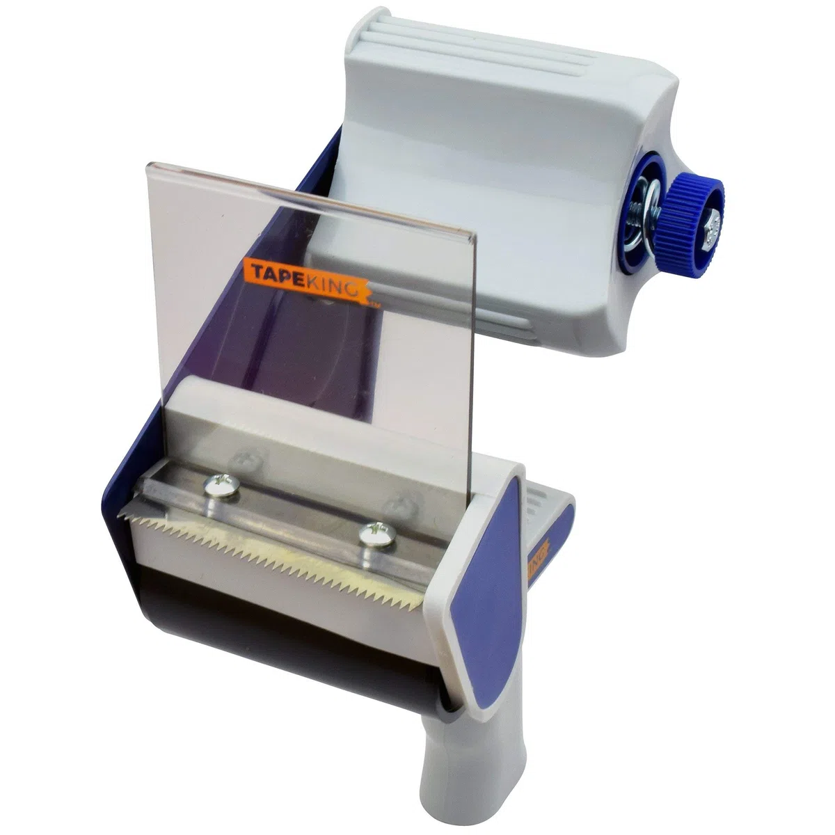 Tape King TX300 Pistola dispensadora de cinta de embalaje de 3 pulgadas de ancho, más 1 rollo de cinta de embalaje, carga lateral, pistola industrial ergonómica ligera de 3 pulgadas para envío,