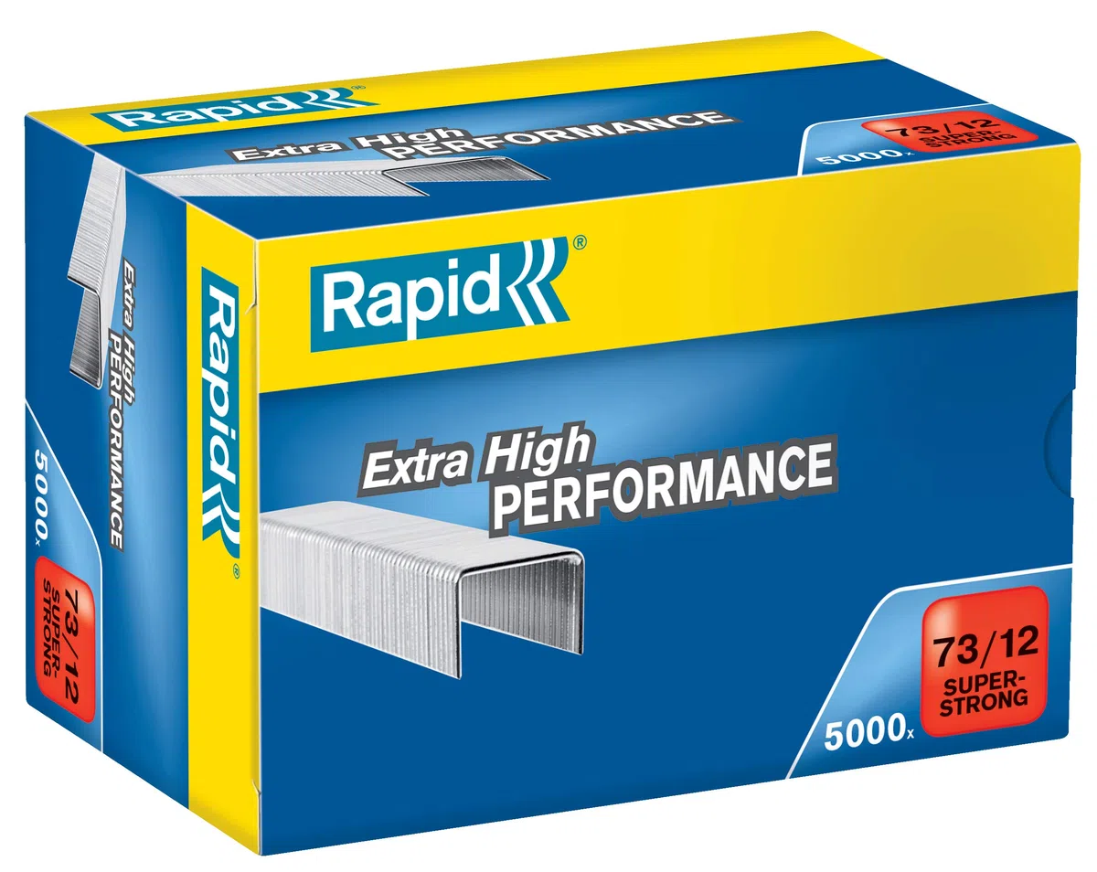 RAPID 24890800 - Caja 5000 grapas 73/12 mm Super Strong galvanizada | Para uso intensivo en casa, en el colegio o en la oficina, compatible con grapadora Rapid HD31
