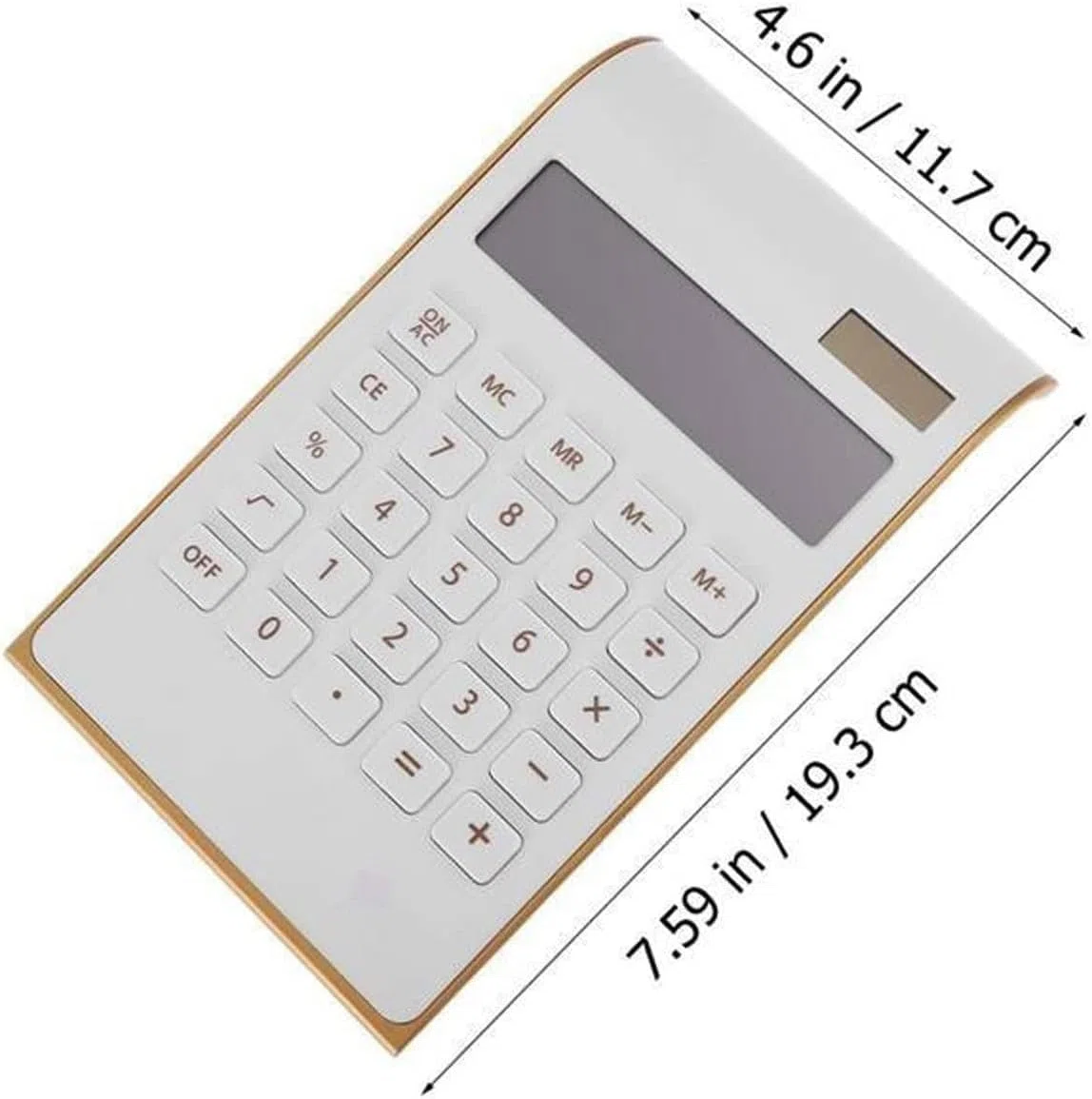 calculadora, Escritorio Ultra Fino Bordes Dorados mostrador básico Suministros de Oficina Juguete matemático
