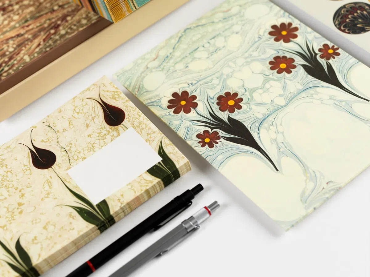 Pepin Press Letter Writing Set: Marbled Paper Design
