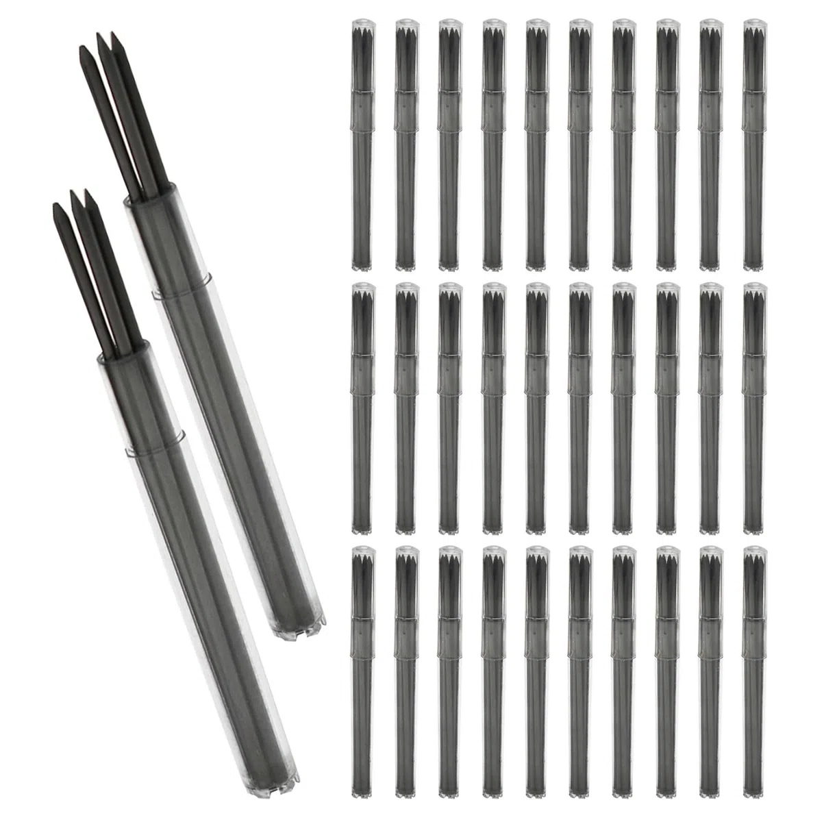 800 Unidades Puntas de Lápiz Mecánico Negro Hb 2.0 Mm para Escritura y Repuesto, 100 Cajas Ideales para Oficina y Trazado Detallado