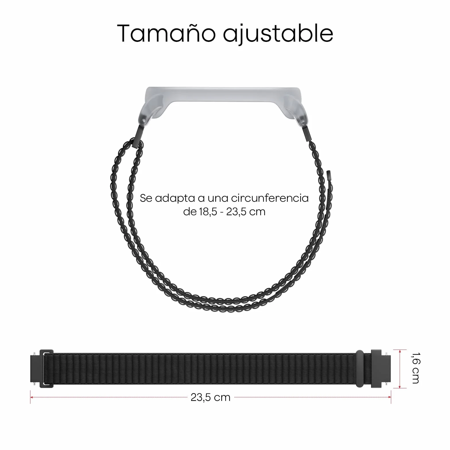 Plaud NotePin Pulsera Ajustable de Nailon Transpirable para Muñeca 18.5-23.5 cm Accesorio Grabadora de Voz IA