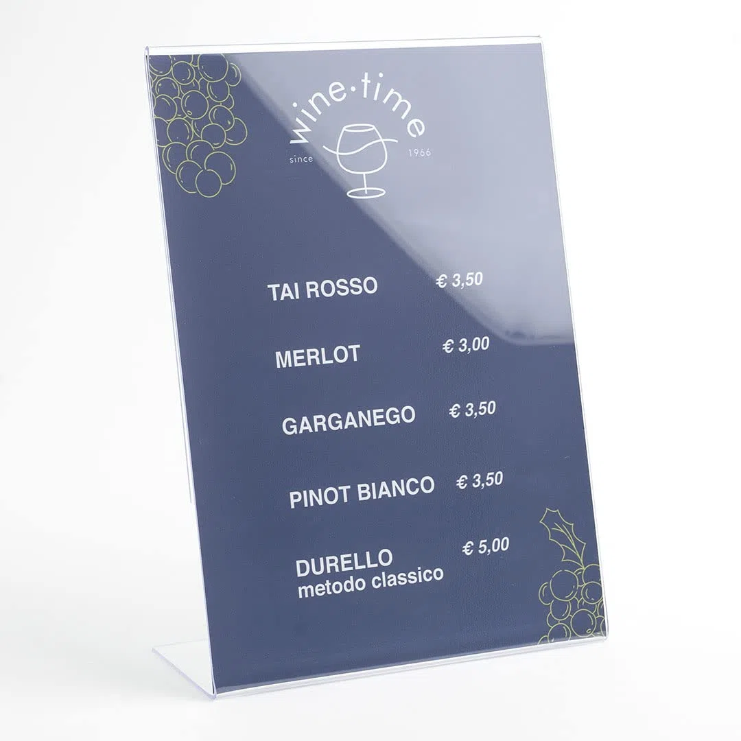 Danieli Store - Expositor Metacrilato Transparente A4 Vertical - Expositor Acrilico Porta Menú, Porta Precios, Porta Fotos Para Mesa - Soporte de Acrílico Transparente Para Avisos (10 unidades)