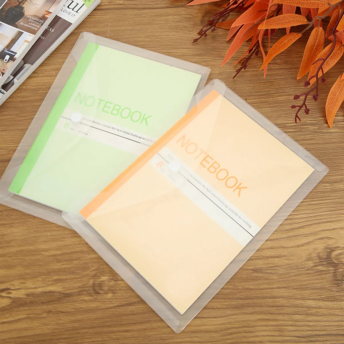 60 Piezas Carpeta para Documentos A5, Fundas Transparentes Plástico con Botón, Carpetas Plastico A5 Transparentes para Organizar la Oficina y el Trabajo en Casa en la Escuela