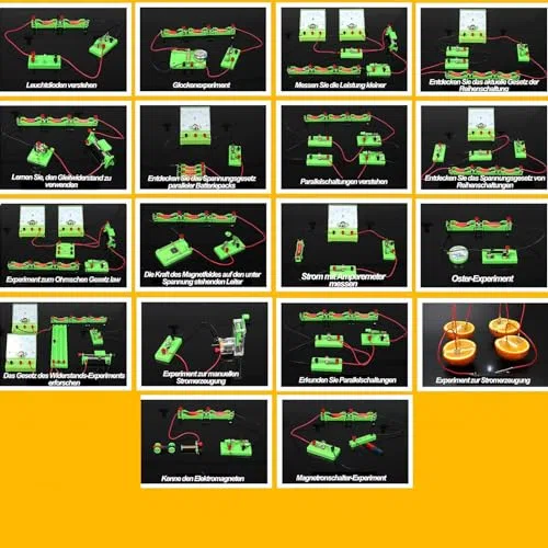 Kit de experimentos de física para electricidad y magnetismo - Kit básico de inicio de circuito para laboratorios de ciencias de escuela secundaria y estudiantes junior, experimentos de