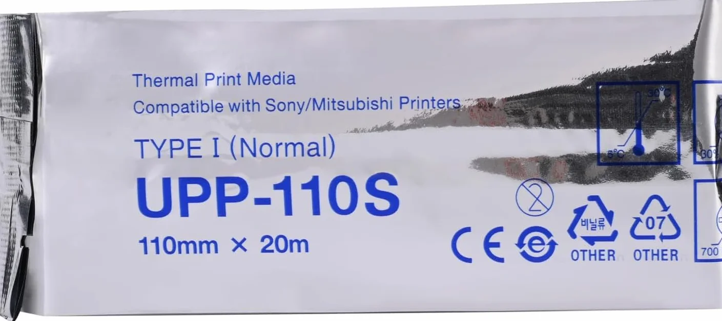 Papel de ultrasonido UPP-110S Película de ultrasonido/medios 10 rollos, película de impresión térmica tipo I