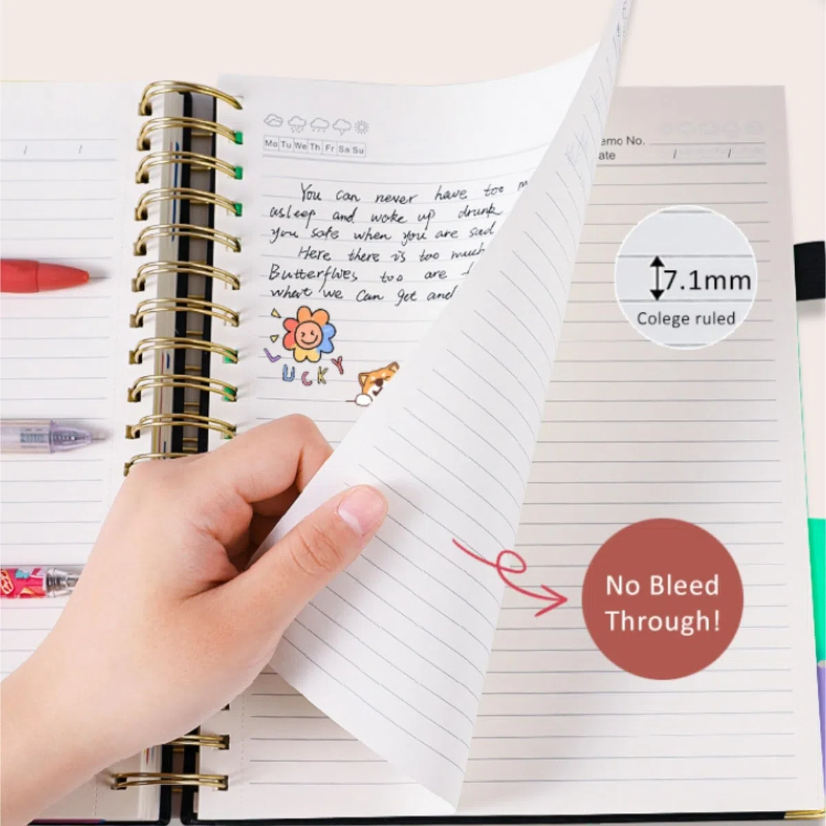 Cuaderno Material Escolar Libreta Minimalista De Negocios con Encuadernación En Espiral, 300 Páginas Agenda Personal(Blue)
