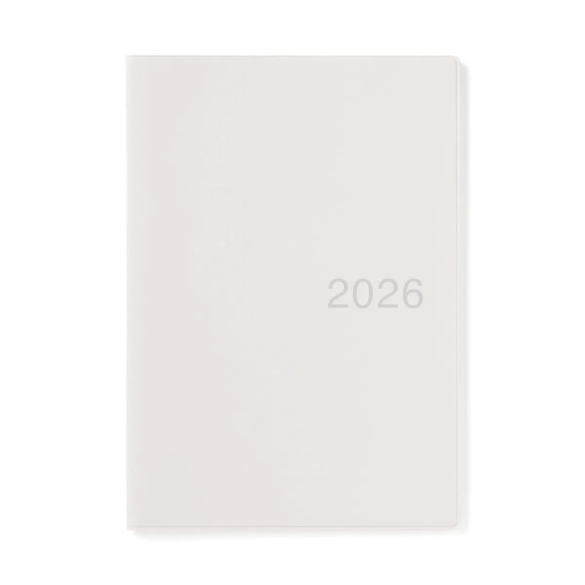 MUJI 84854309 Agenda mensual, comienza en diciembre de 2025, A5, color blanco y gris