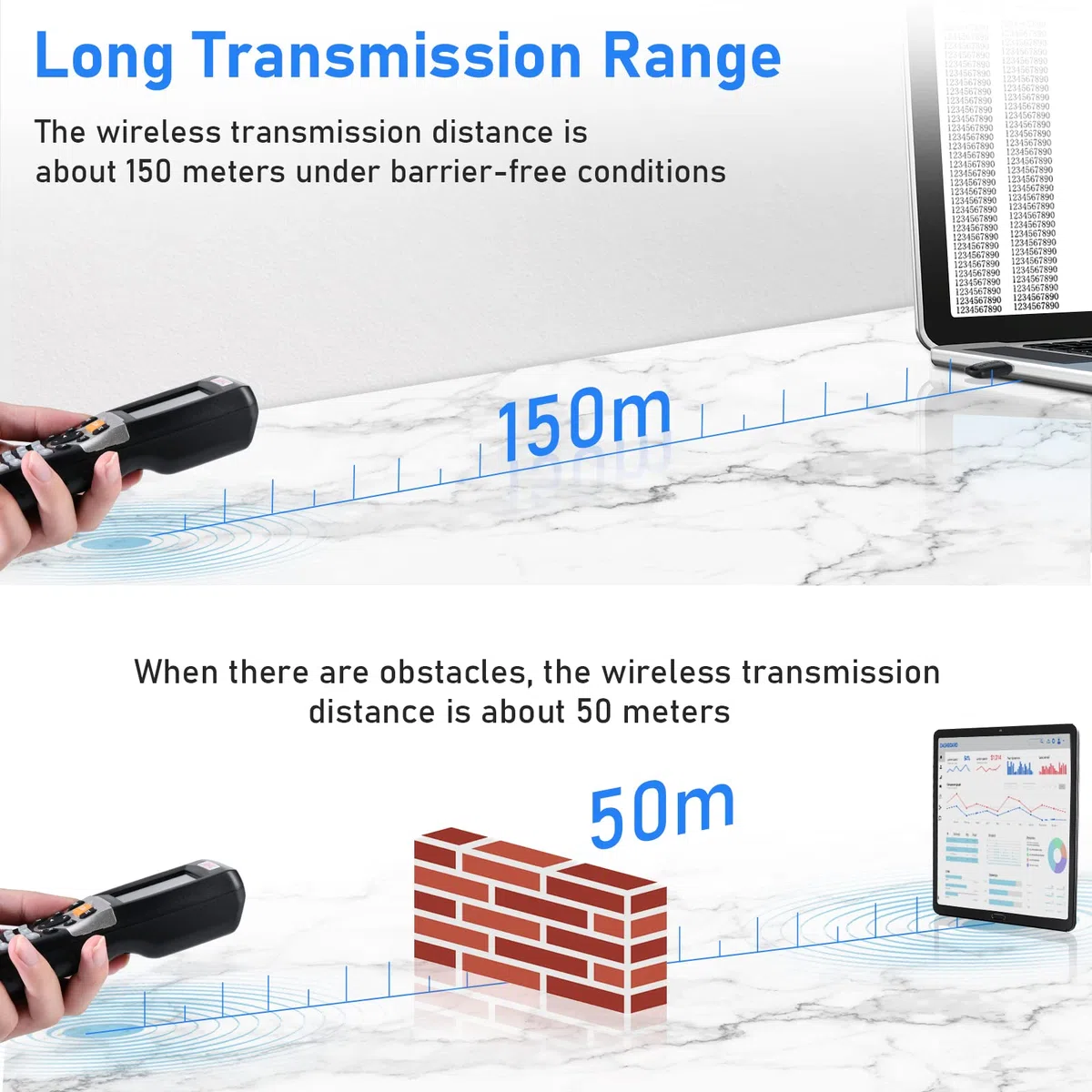 Escáner de código de barras 1D y coleccionista, escáner de código de barras inalámbrico 2.4G para escanear colección e inventario con pantalla LCD de 2,2 pulgadas