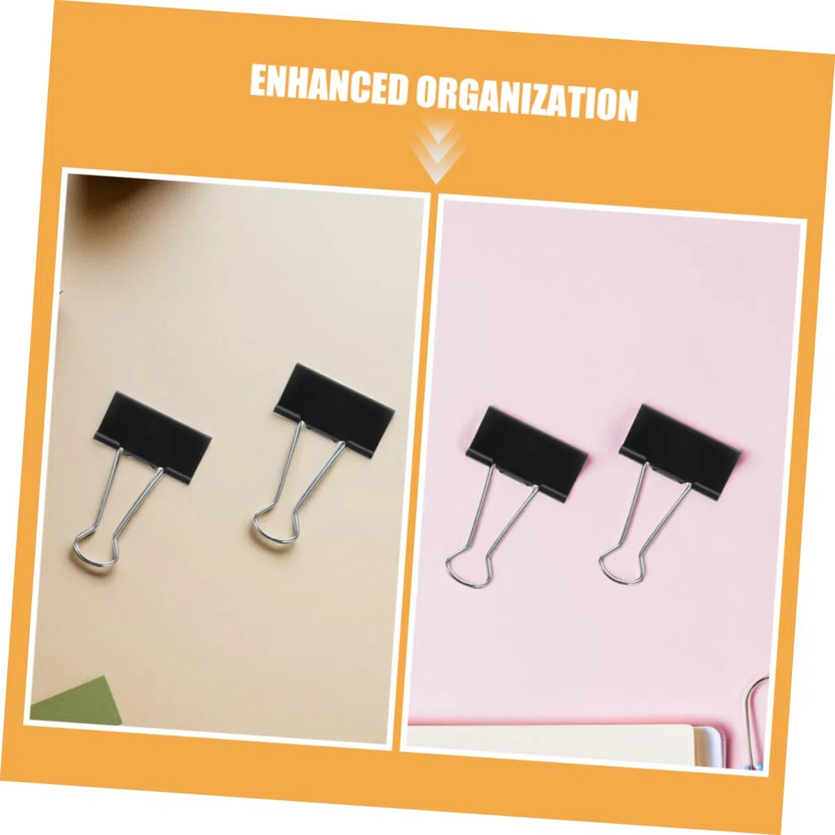 SEWACC 60 piezas Clips de Metal Negro para Oficina Sujeción Resistente Papeles Facturas Organizador Reutilizable