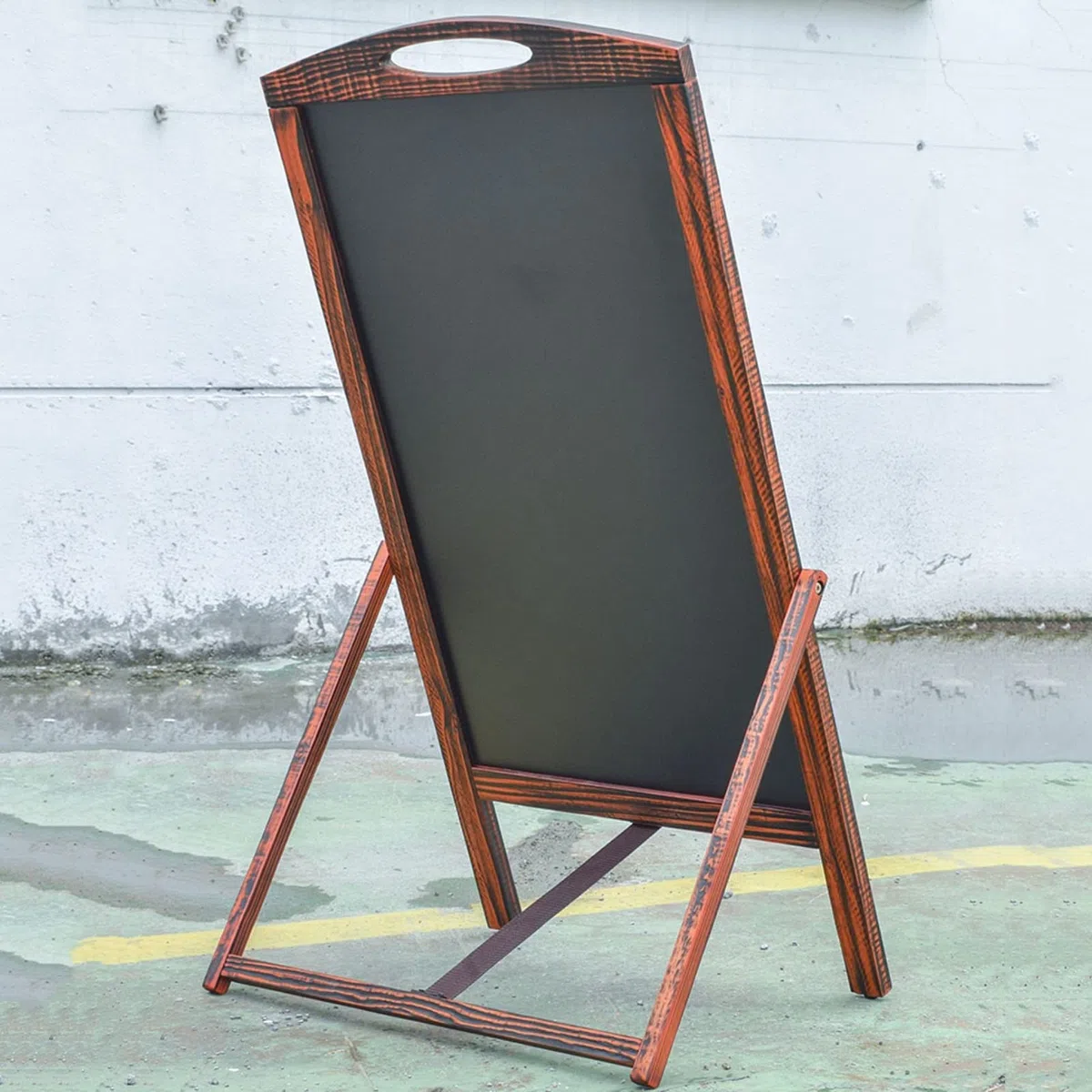 Letrero De Pizarra Caballete De Pizarra De Pie, Tablero De Tiza Enmarcado De Madera Marrón Rústico para Exhibición Promocional Comercial, Menú De Restaurante, Boda, Escuela