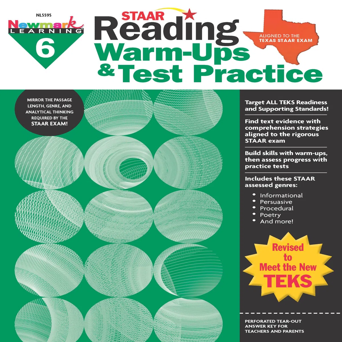 STAAR Calentamientos de lectura y práctica de prueba I para niños en grado 6 I Libro de trabajo todo incluido para STAAR Prep I Mini-lecciones, páginas de práctica, evaluaciones y pruebas de práctica