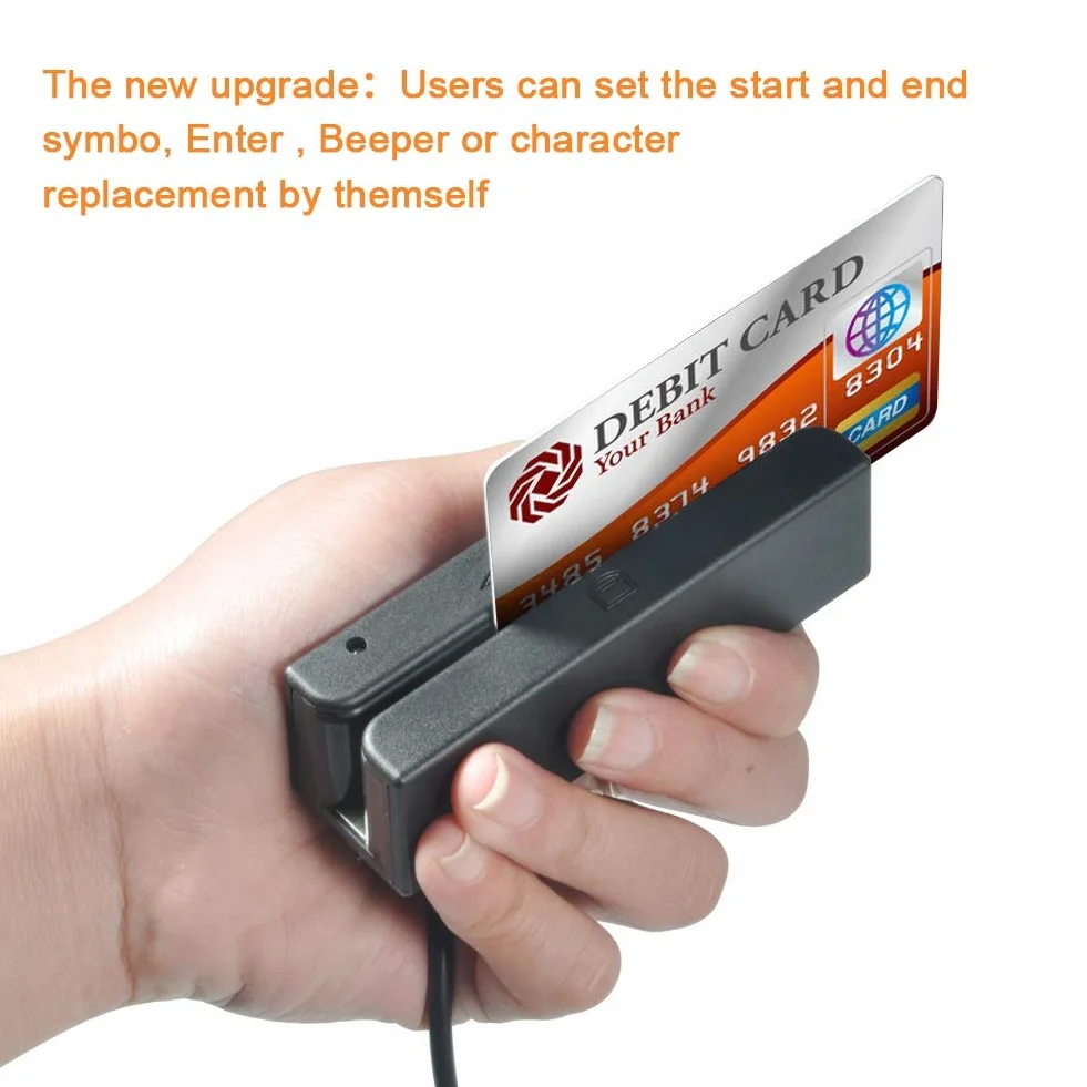 Nikou Lector de Tarjetas de crédito USB MSR580 3 Pistas Mini mag Hi-Co Swiper