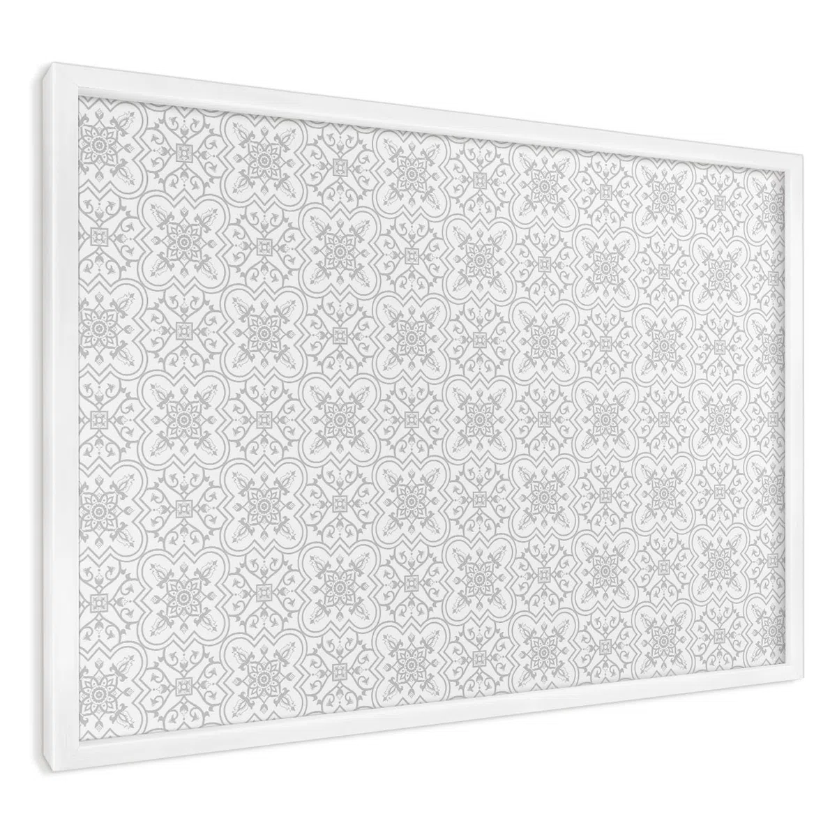 Panel Magnético Creativo 60x40 cm | con Marco Blanco | Simetría Geométrica | Montaje Fácil | Pizarra de Pared Escolar | Para Letras Magnéticas, Números, Notas de Estudio y Calendario