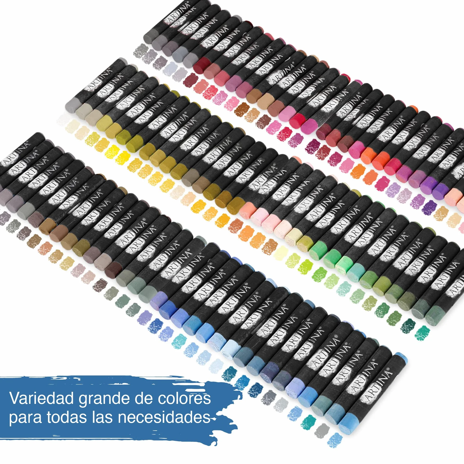 Artina Pastilo Set de 96 tizas de pastel para artistas - Maletín de arte FSC