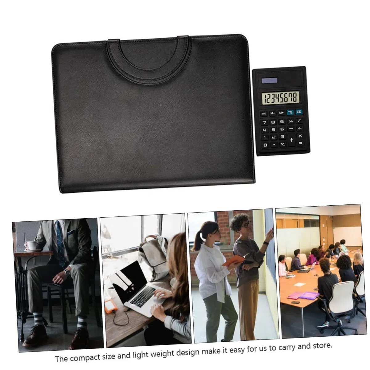 Artibetter Carpeta de Portafolios de Negocios A4 con Cremallera, Pu Negro | Organizador de Documentos, Carpeta Archivador y Carpeta Portadocumentos, Decoracion Colegio, Material de Oficina