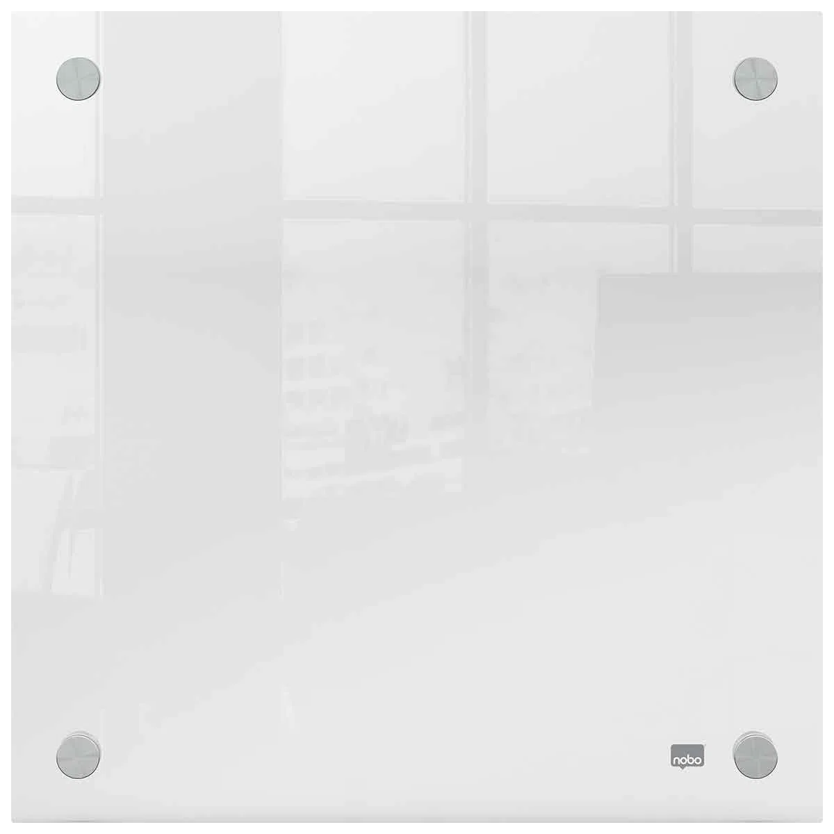 Nobo 1915619 Pizarra Blanca de Pared, Borrado en Seco, Tablero de Notas Sin Marco, Oficina y Hogar, Incluye Rotulador, Blanco, 300 x 300 mm